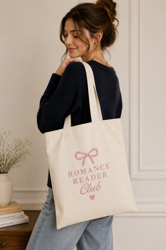 Tote bag brodé « Romance Reader Club » – Sac lectrice & BookTok