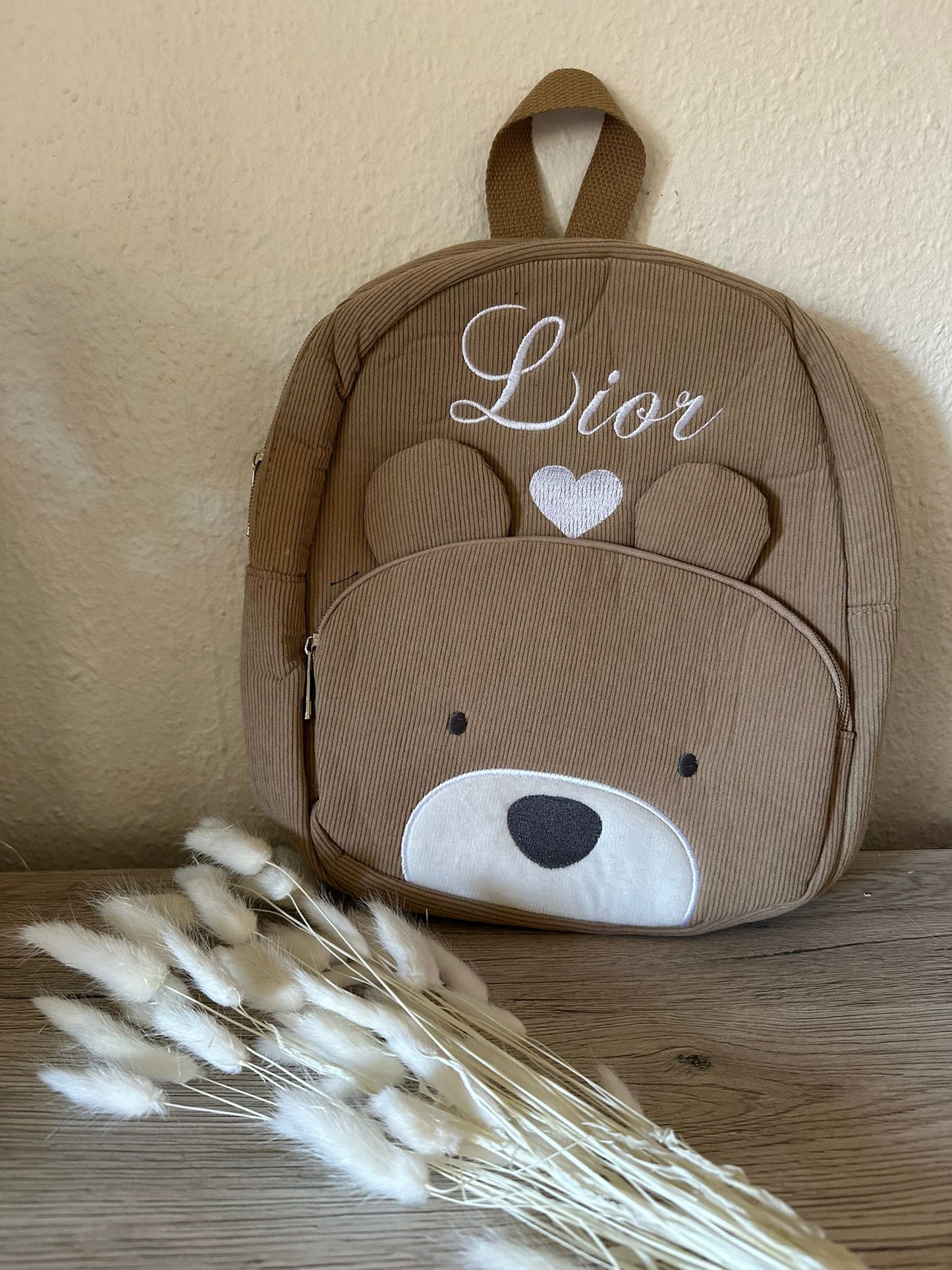 Sac à dos enfant ours brodé