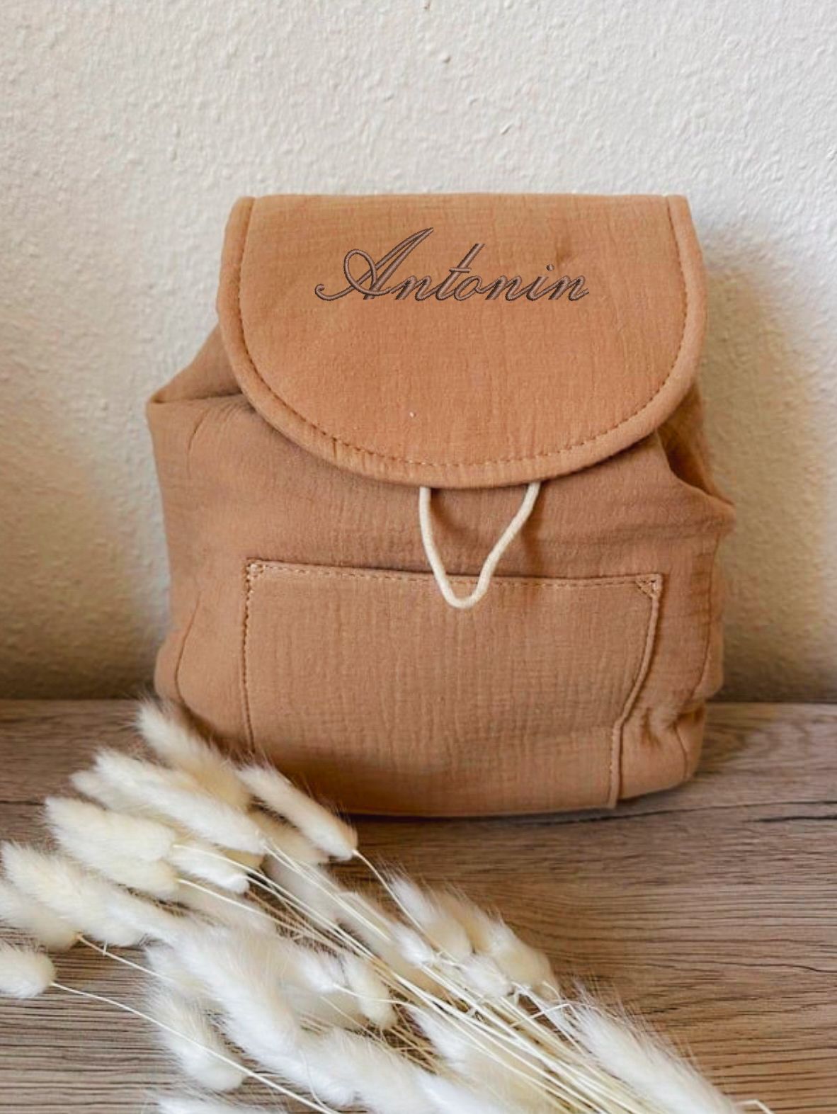 Sac à dos enfant gaze de coton brodé