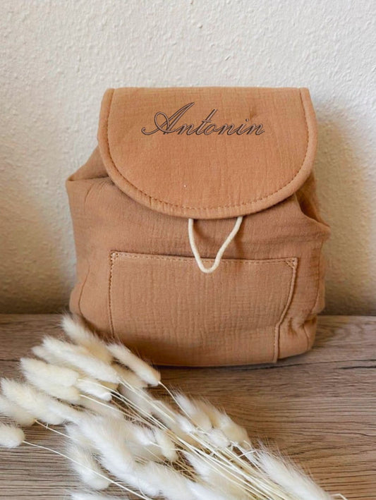 Sac à dos enfant gaze de coton brodé