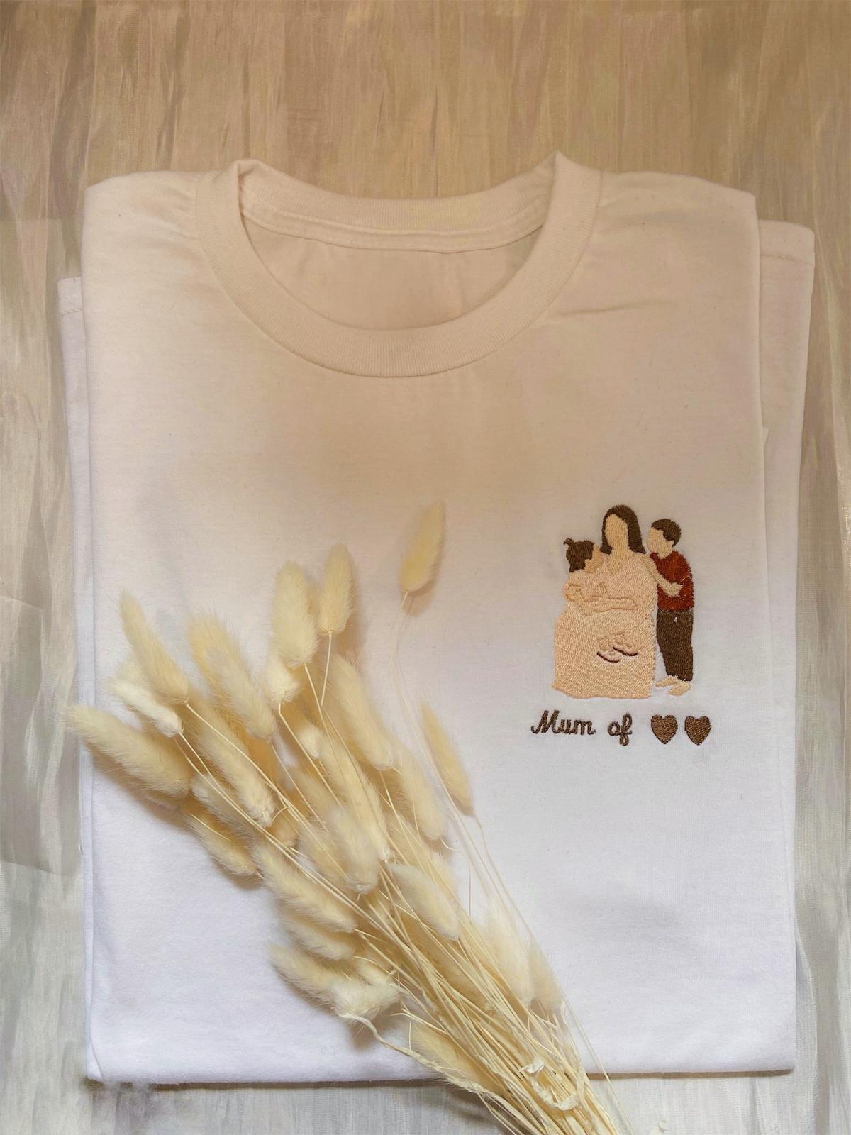 T-shirt / sweatshirt brodé photo couple et famille
