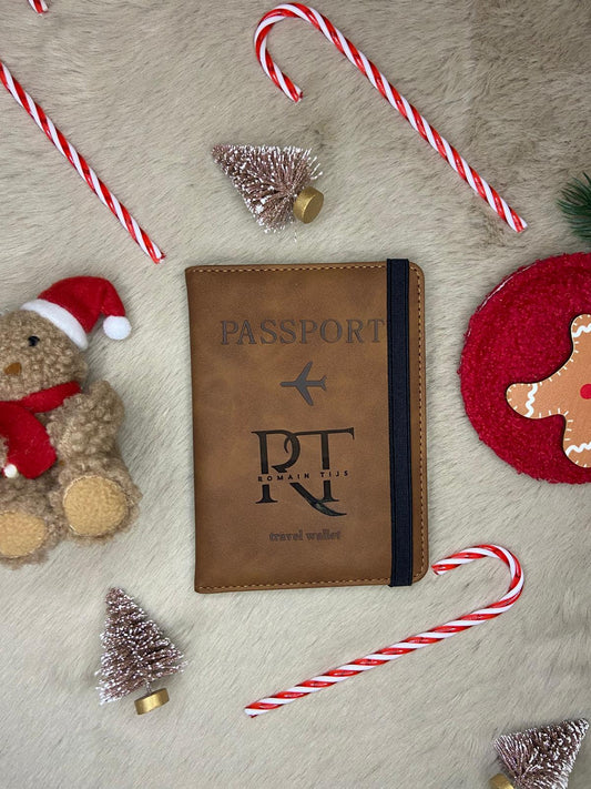 Pochette housse de passeport personnalisée gravée