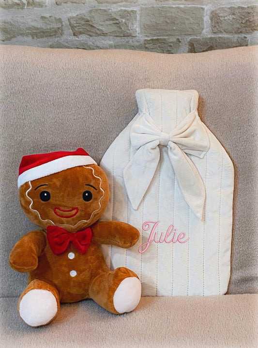 Bouillote avec nœud personnalisée brodée