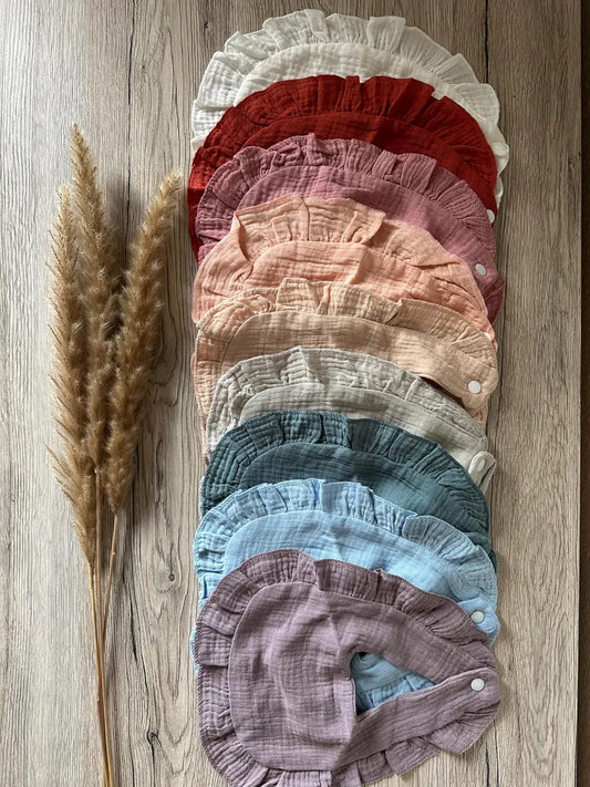 Bavoir brodé personnalisé – gaze de coton