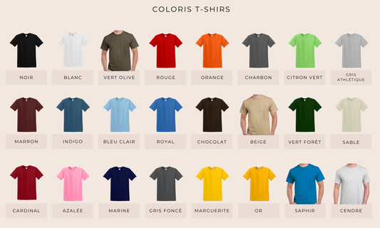 T-shirt brodé couple nom et date