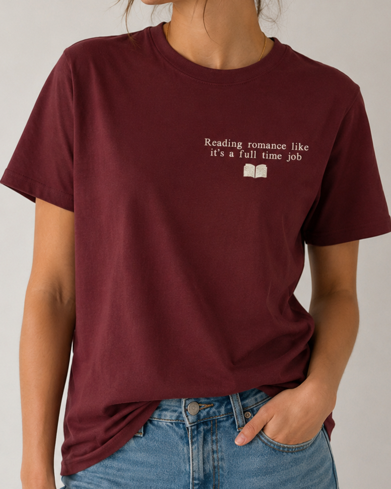 T-shirt /sweat brodé « Reading Romance Like It's a Full Time Job » – Cadeau lectrice BookTok
