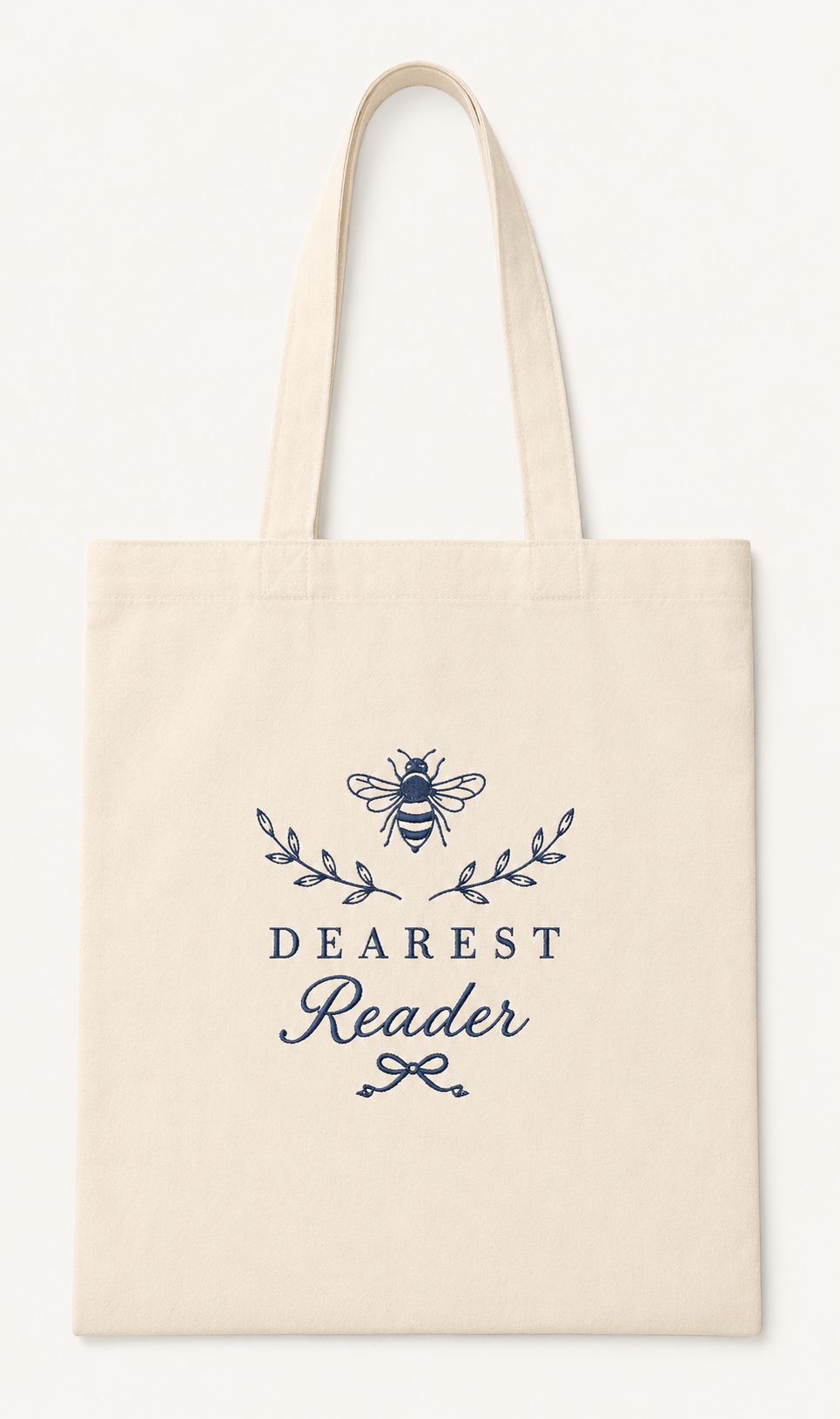 Tote bag brodé « Dearest Reader » – Sac lectrice & BookTok