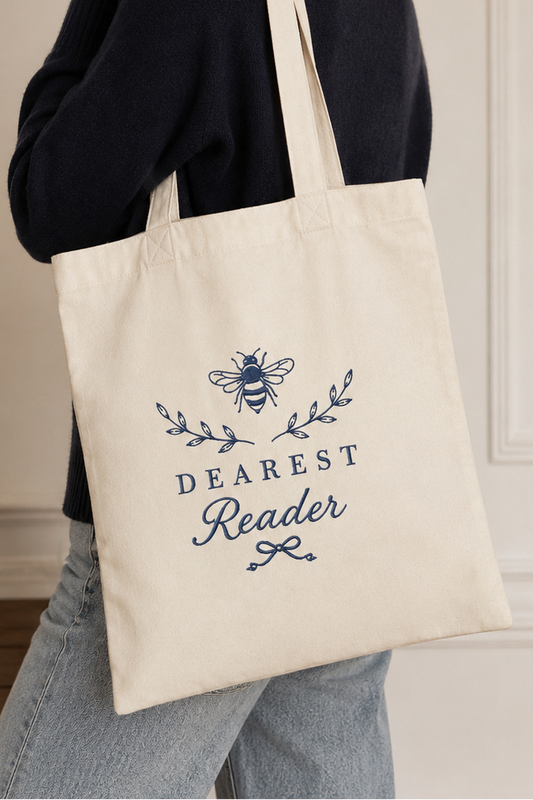 Tote bag brodé « Dearest Reader » – Sac lectrice & BookTok