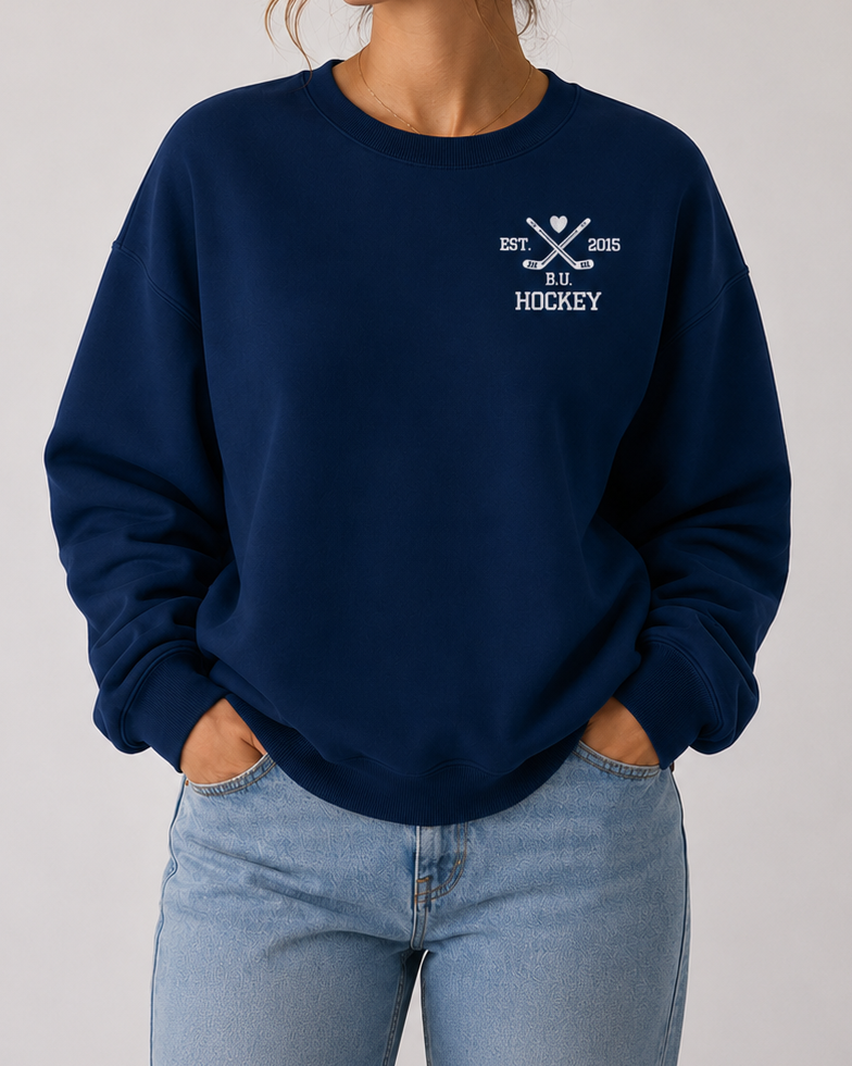 T-shirt / sweat brodé « B.U. Hockey » – College hockey varsity