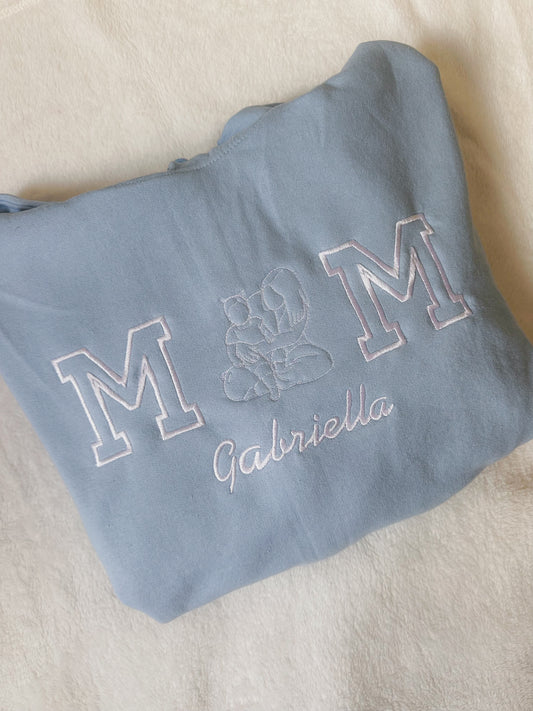 Sweatshirt brodé mom / dad photo