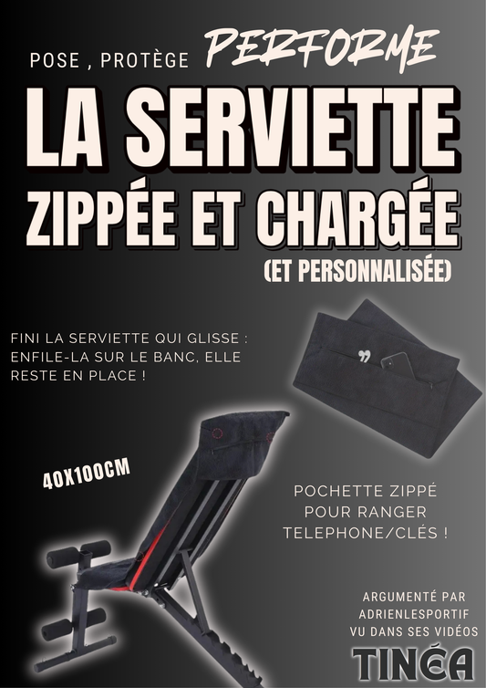 Serviette de sport microfibre 40 x 100 cm – Zippée & Antiglisse