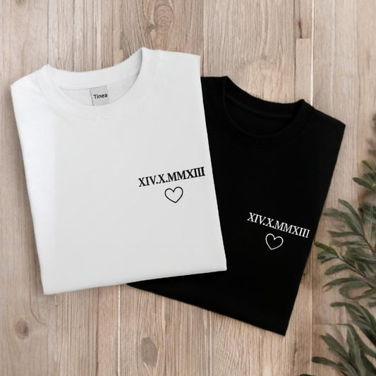 T-shirt brodé date - couple