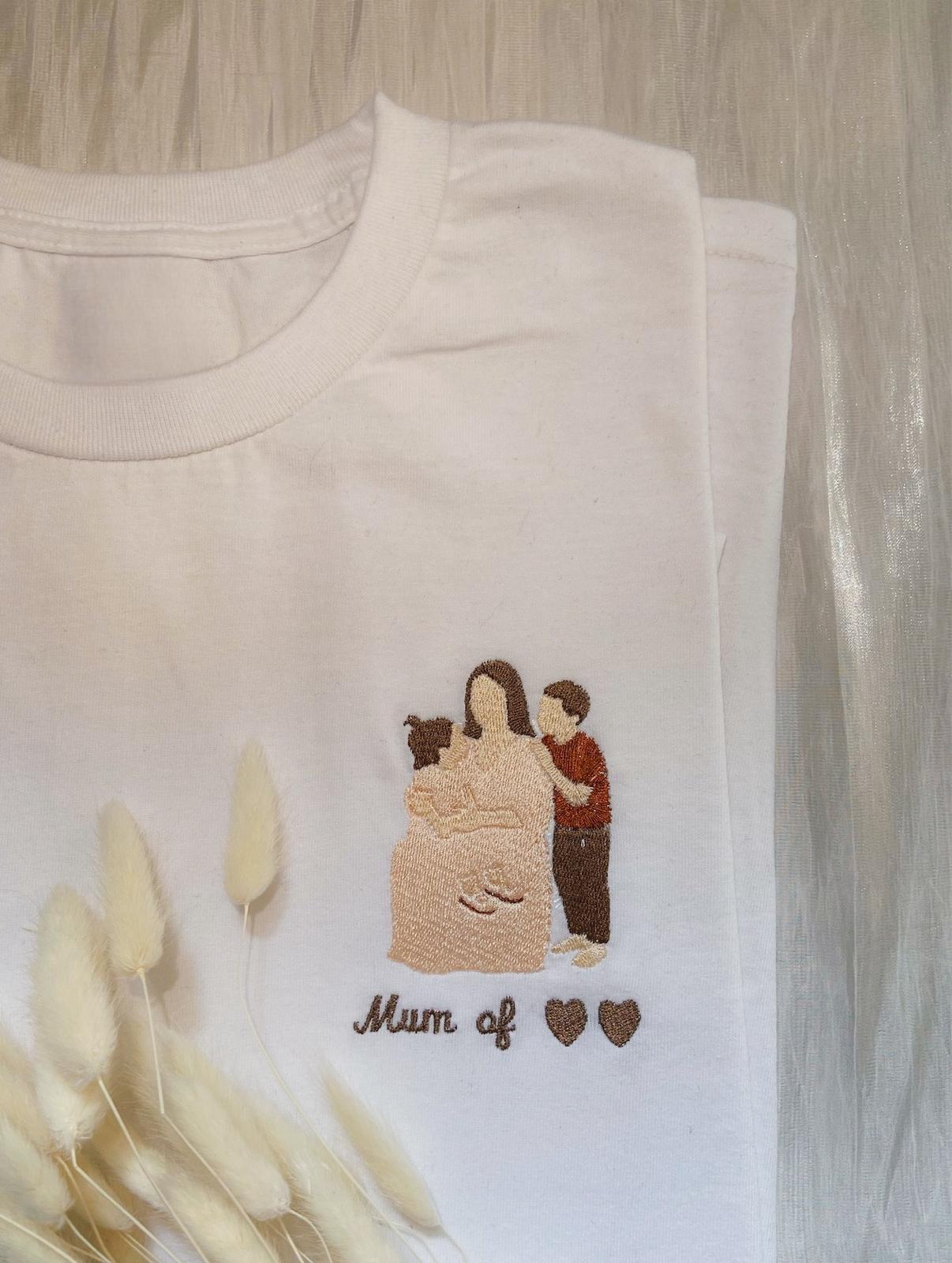 T-shirt / sweatshirt brodé photo couple et famille