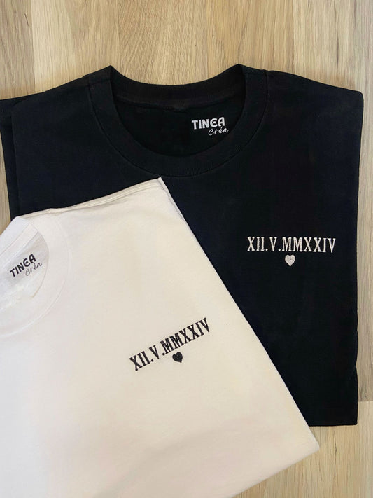 T-shirt brodé date - couple