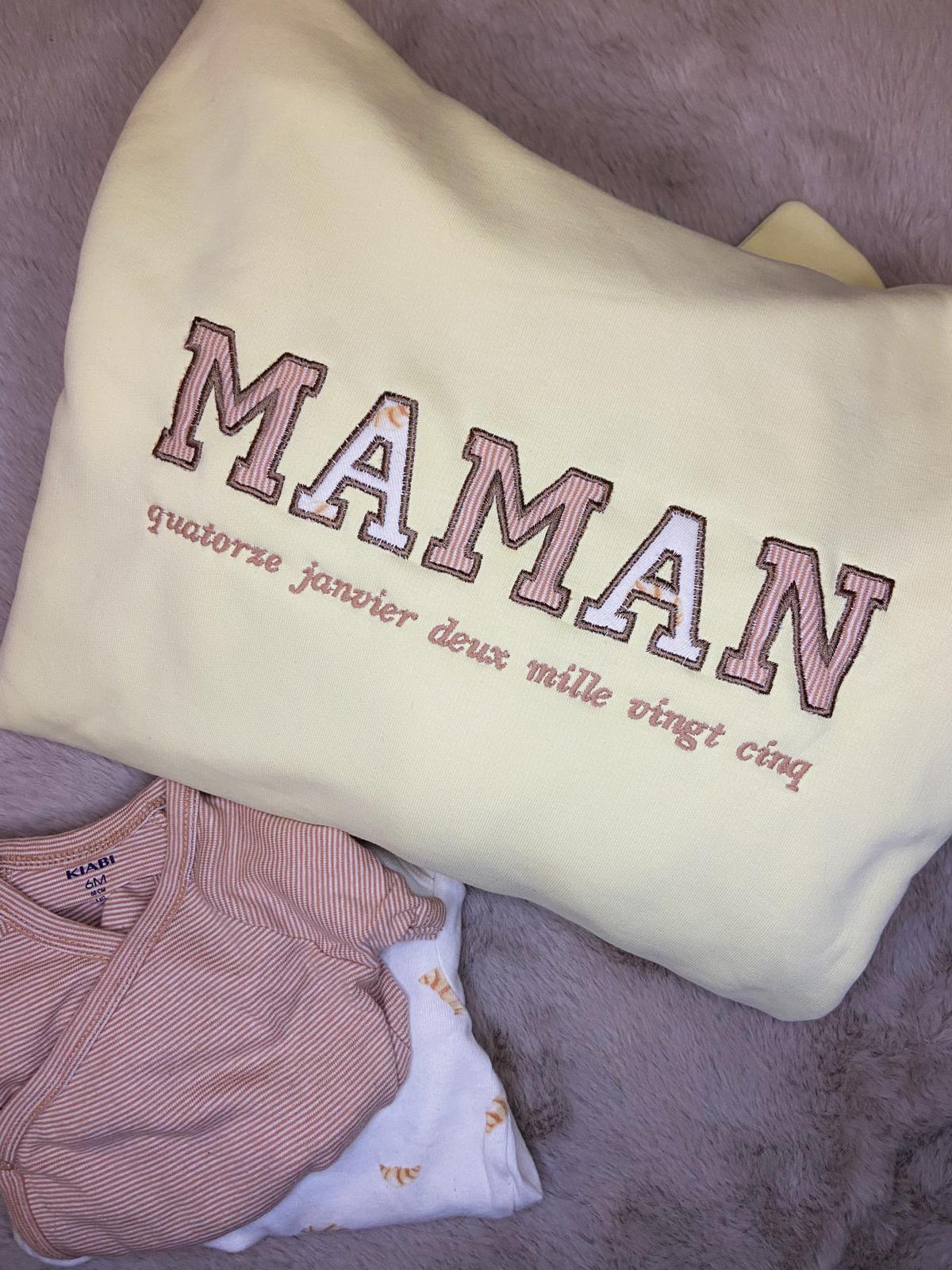 Sweatshirt brodé à partir de vêtements de votre enfant, cadeau souvenir