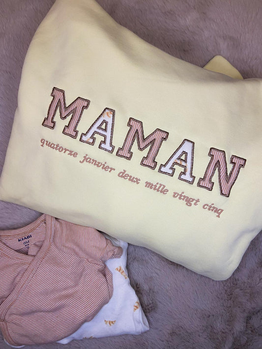Sweatshirt brodé à partir de vêtements de votre enfant, cadeau souvenir