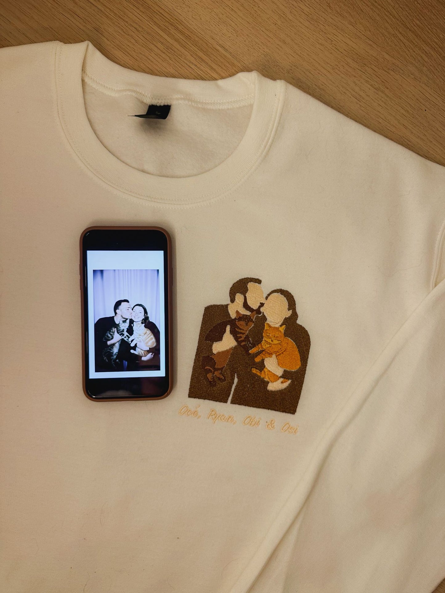 T-shirt / sweatshirt brodé photo couple et famille