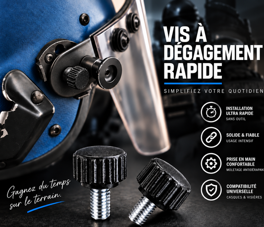 Vis rapides pour casque MO G3 – Gendarmerie mobile & PSIG – Changement de visière sans outil