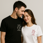 T-shirt brodé coeur - couple